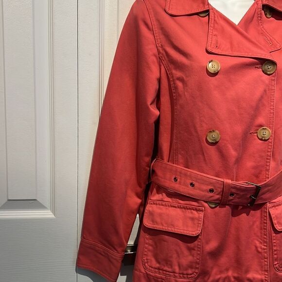 Old Navy Coral Double‎ Breasted Belted Jacket Size Small - Picture 5 of 13
